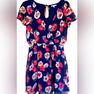 Charolette Russe Blue and Pink Floral
Mini Dress. Women’s size Medium.